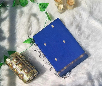Maheshwari star thin border- Royal blue