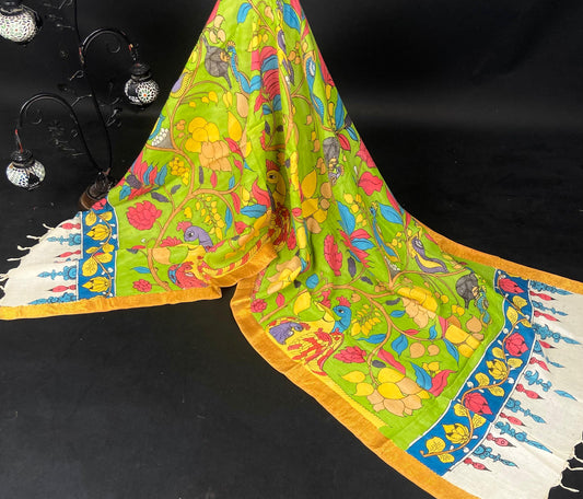 Hand Painted Kalamkari Dupatta