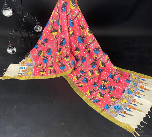 Hand Painted Kalamkari Dupatta