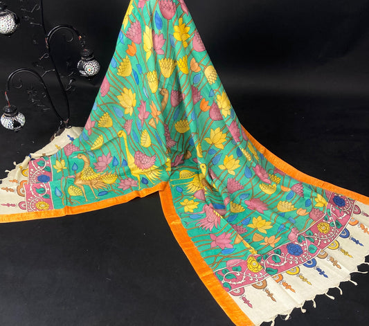 Hand Painted Kalamkari Dupatta