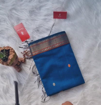 Maheshwari Saree- Light Blue