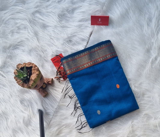 Maheshwari Saree- Light Blue