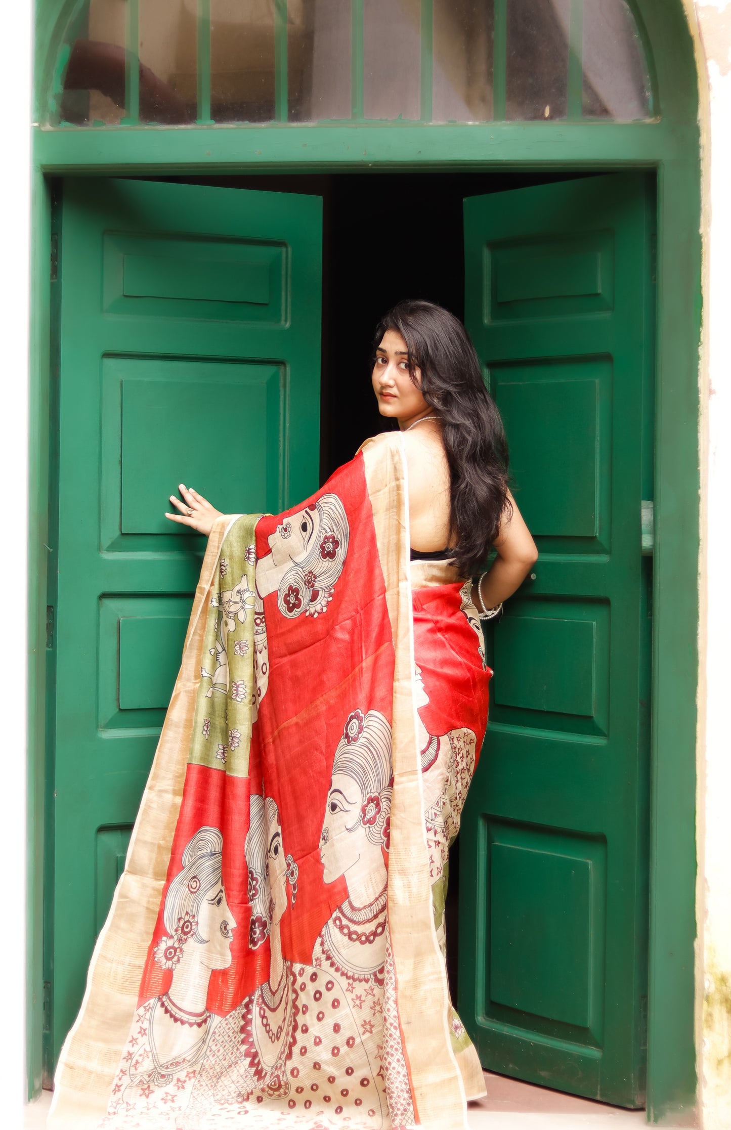 Pure Gachi Tussar silk Saree-  Pichwai Handpainting